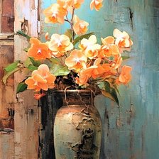 Схема вышивки «Орхидеи в вазоне»