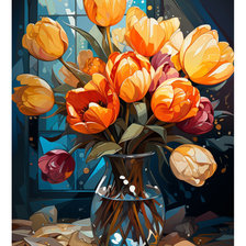 Схема вышивки «Букет тюльпанов»