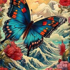 Схема вышивки «бабочка»