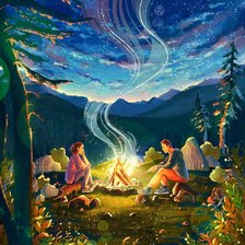 Схема вышивки «лес»