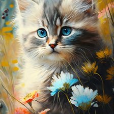 Схема вышивки «котик»