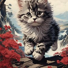 Схема вышивки «котик»