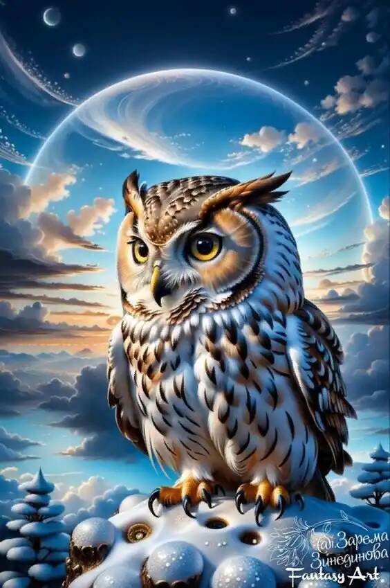 зима - сова - оригинал