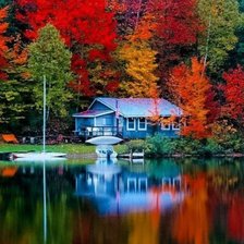 Схема вышивки «Домик на берегу»