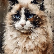 Схема вышивки «кот»