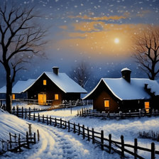 Схема вышивки «зимний вечер»