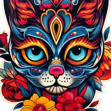 Схема вышивки «Кошка арт»