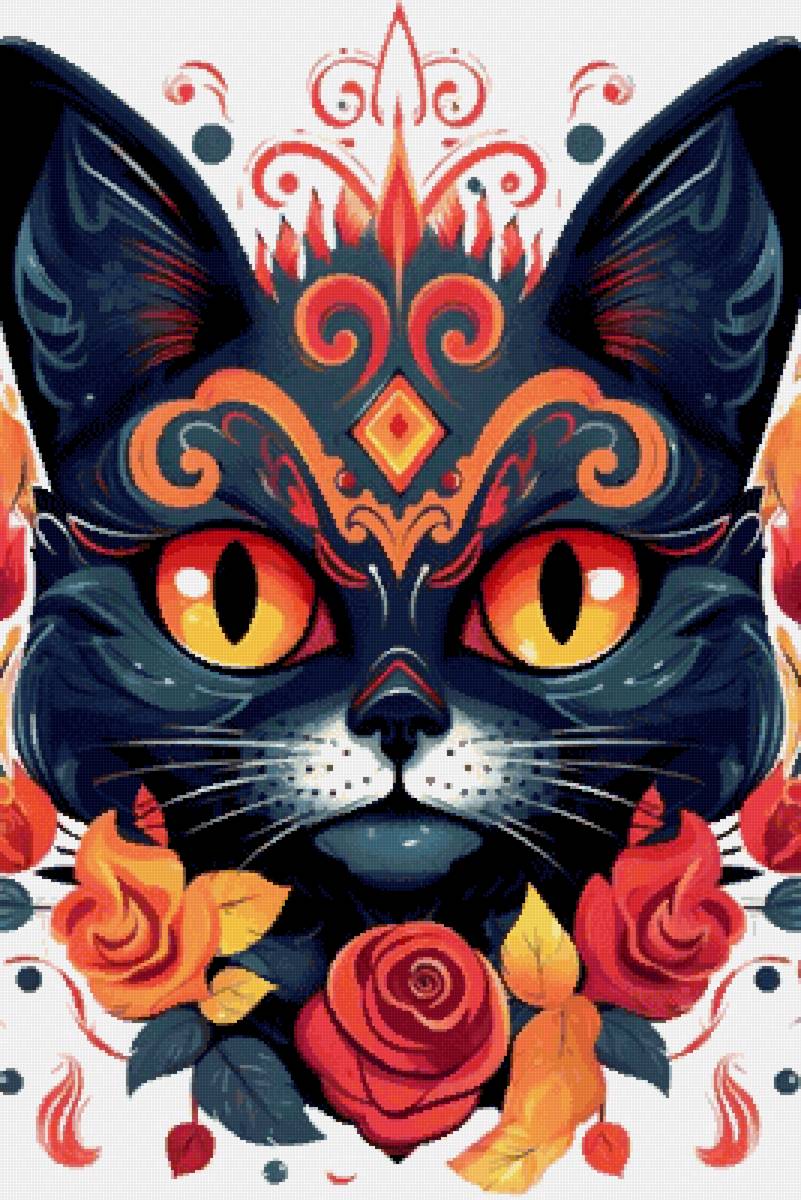 Кошка арт - кот, животные - предпросмотр