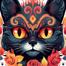 Схема вышивки «Кошка арт»