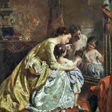 Схема вышивки «Перед зеркалом. Худ. Вильгельм Генрих Шлезингер»