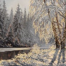 Схема вышивки «Деревья в инее»