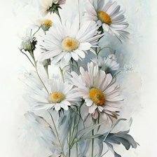 Схема вышивки «Акварельные ромашки»
