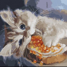 Схема вышивки «Koт с бутербродам 2»