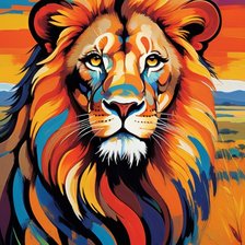 Схема вышивки «Лев»