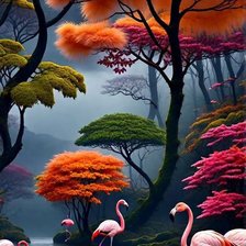 Схема вышивки «Фламинго»