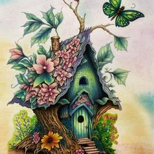 Схема вышивки «Лесной домик»