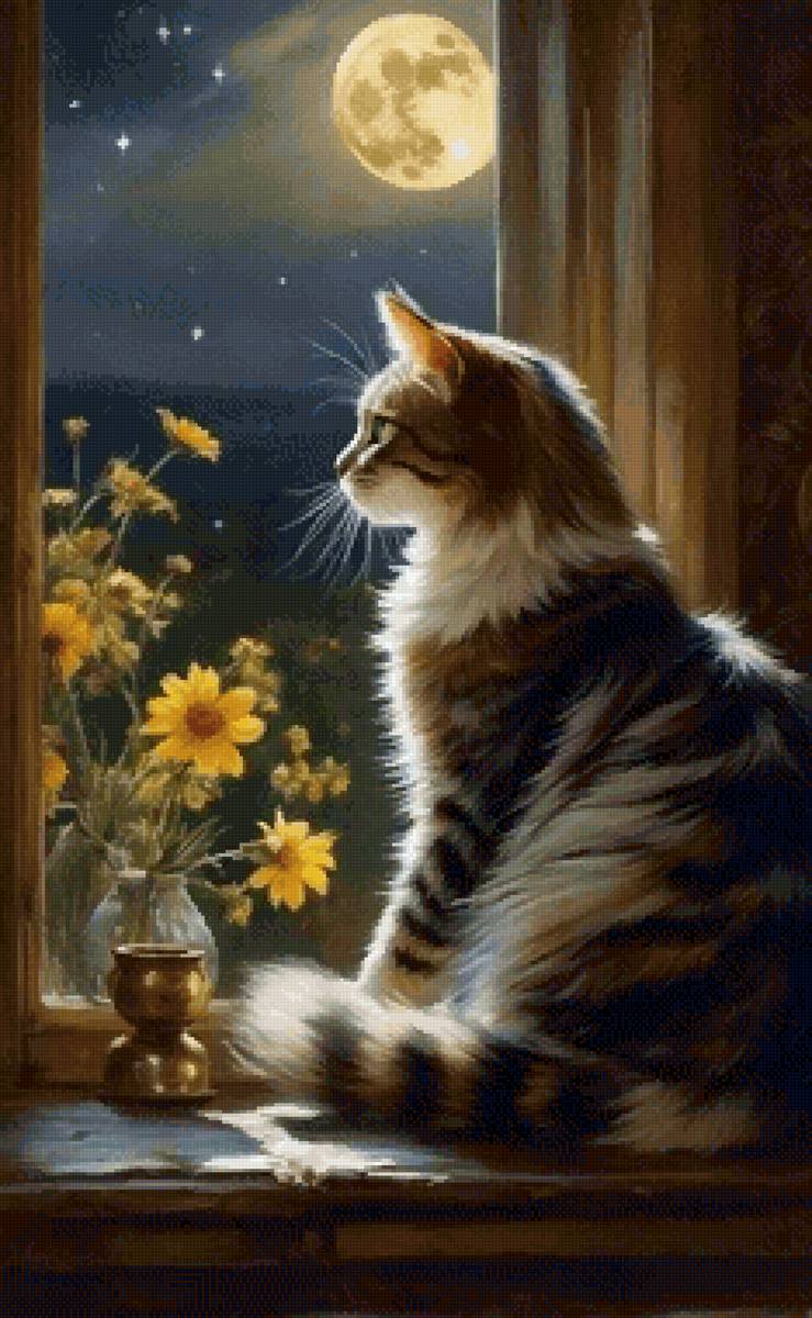 Кот и луна - кот и луна - предпросмотр