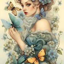 Схема вышивки «девушка»