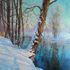 Схема вышивки «Зимняя речка»