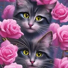 Схема вышивки «Котята»