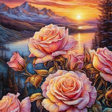 Схема вышивки «розы»