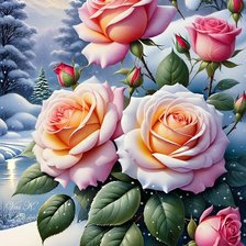 Схема вышивки «розы»