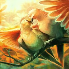 Схема вышивки «Пара птичек»