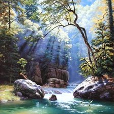 Схема вышивки «Полдень у реки 2»