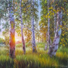 Схема вышивки «Берёзовый рассвет»