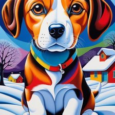 Схема вышивки «Маленький бигль»