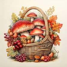 Схема вышивки «Карина с грибами»