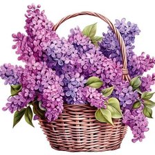 Схема вышивки «Сирень»