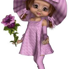 Схема вышивки «Розовая куколка»