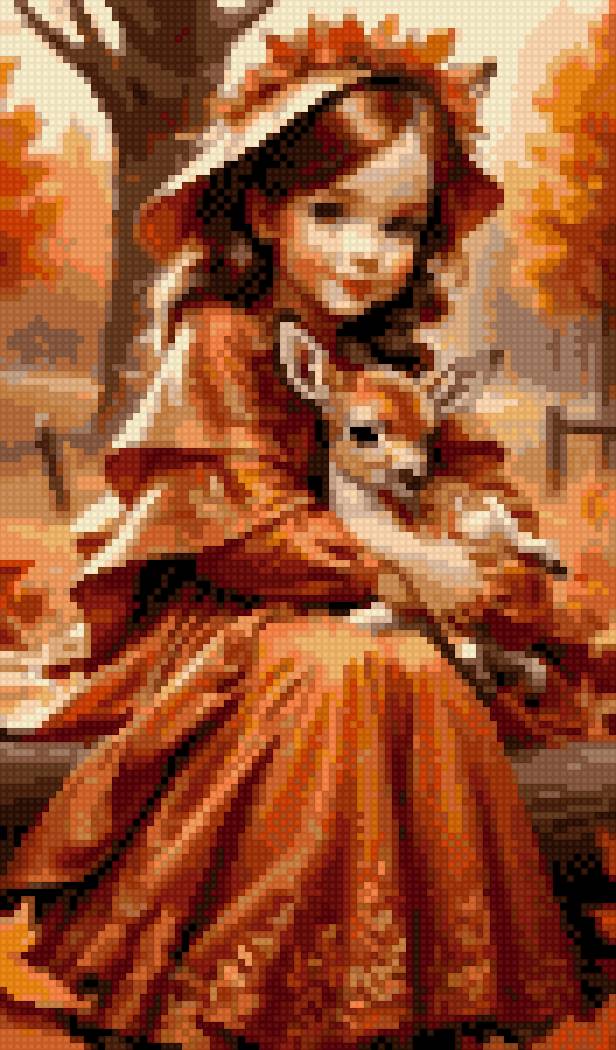 Я - Осень! - кукла, желтые, бемби, девочка, красные, оранжевые, куколка - предпросмотр