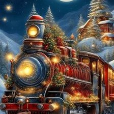 Схема вышивки «Красный поезд»