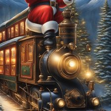 Схема вышивки «Поезд Санты»