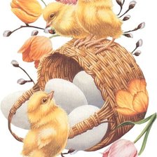Схема вышивки «Пасхальные цыплята»