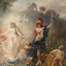 Схема вышивки «Правая часть картины. Суд Париса.»