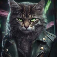 Схема вышивки «Кот в косухе»