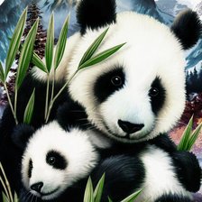 Схема вышивки «Панда»