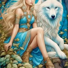 Схема вышивки «Ada y lobo»