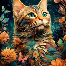 Схема вышивки «кот»