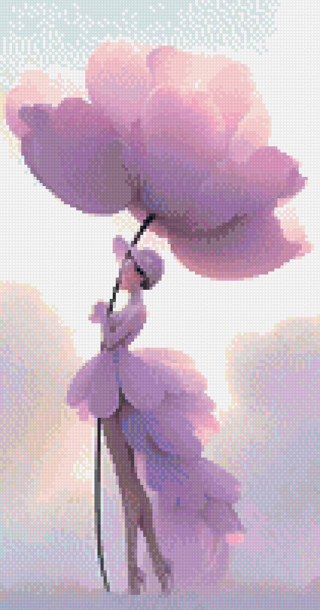 Девушка с цветком - девушка - предпросмотр