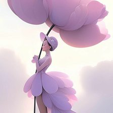 Схема вышивки «Девушка с цветком»