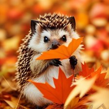 Схема вышивки «Ежик,осень»