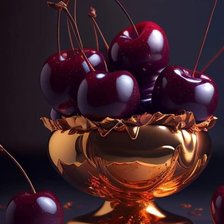 Схема вышивки «Вишня в золотой чаше»