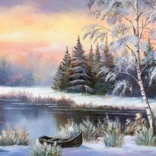 Схема вышивки «Зимний закат»