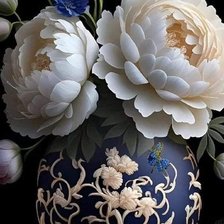 Схема вышивки «пионы»