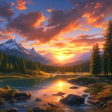 Схема вышивки «Закат»