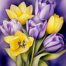 Схема вышивки «тюльпаны»